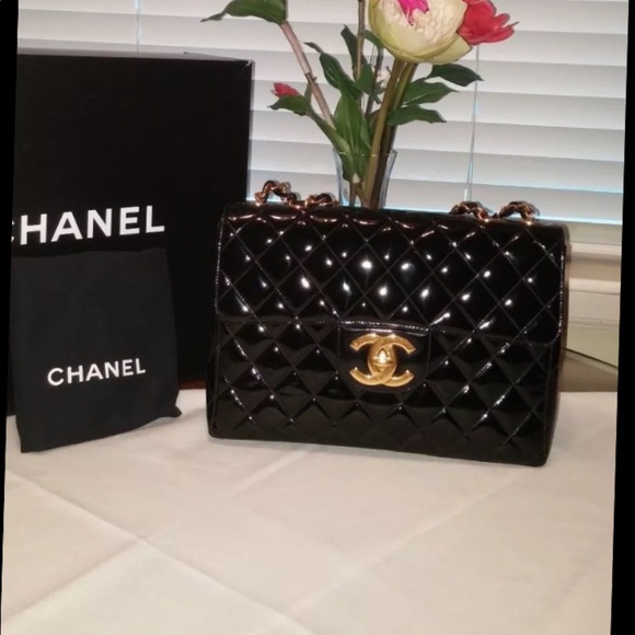 CHANEL Handbags - Chanel patent leather black handbag